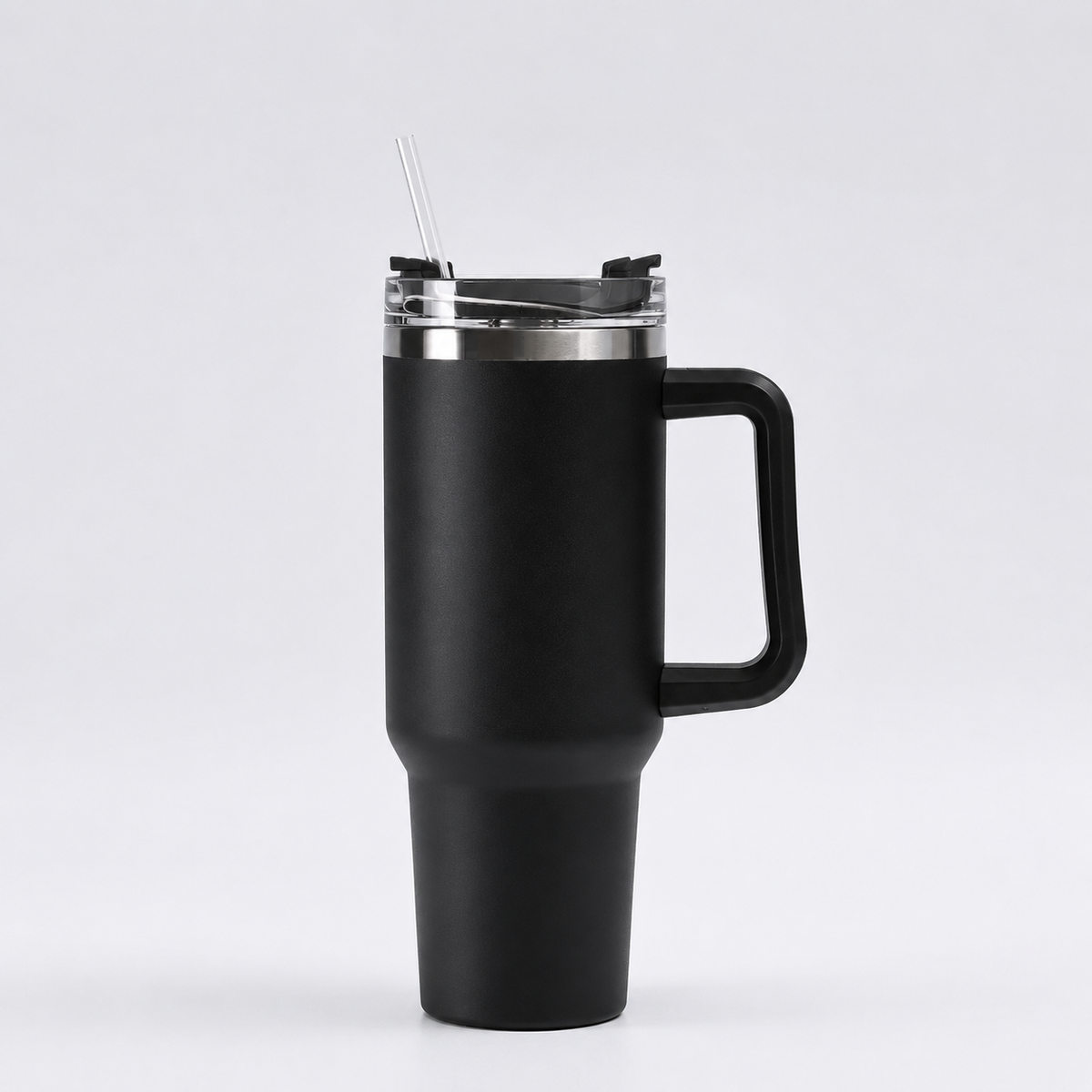 Premium Insulated Travel Tumbler with Handle & Straw