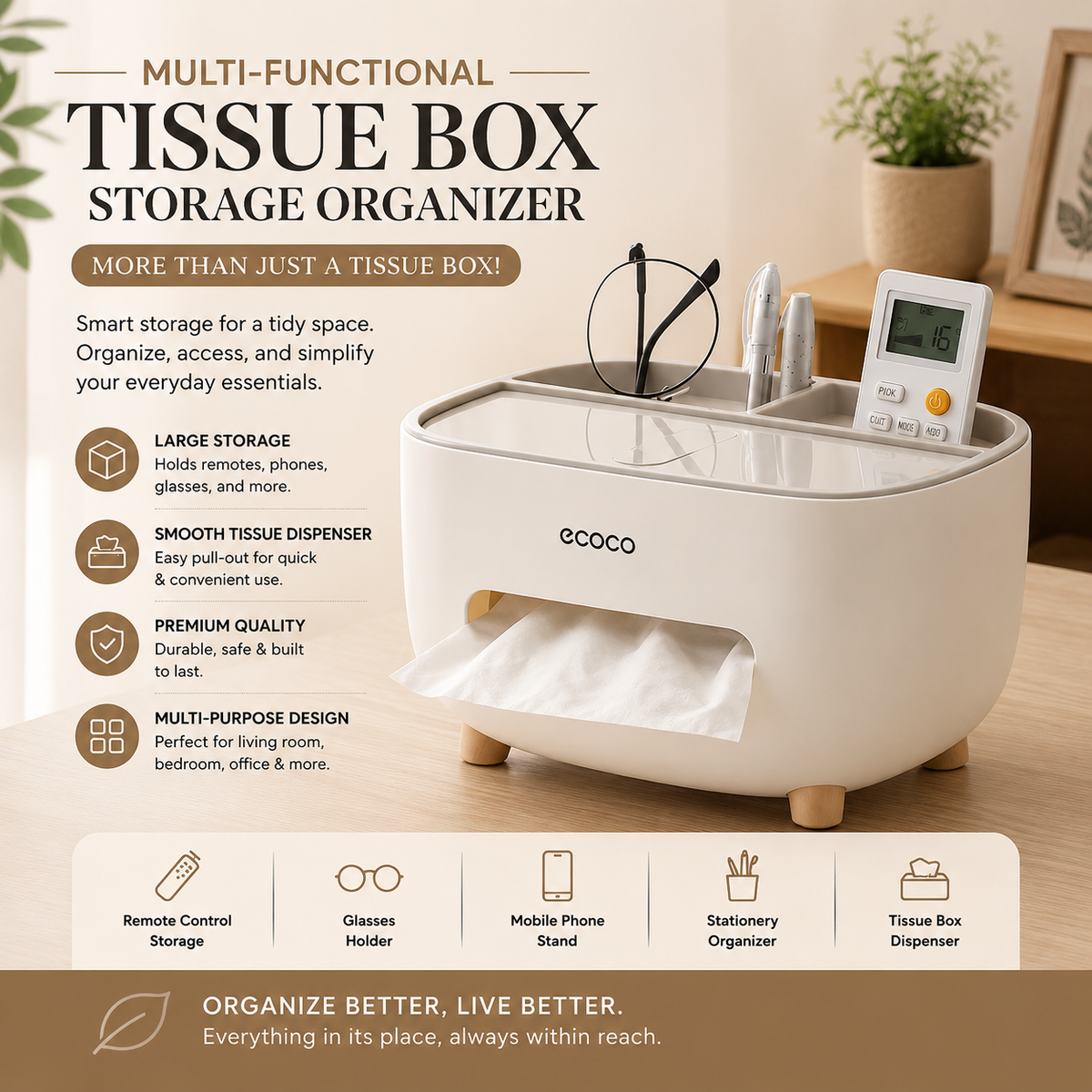 Ecoco Tissue Box
