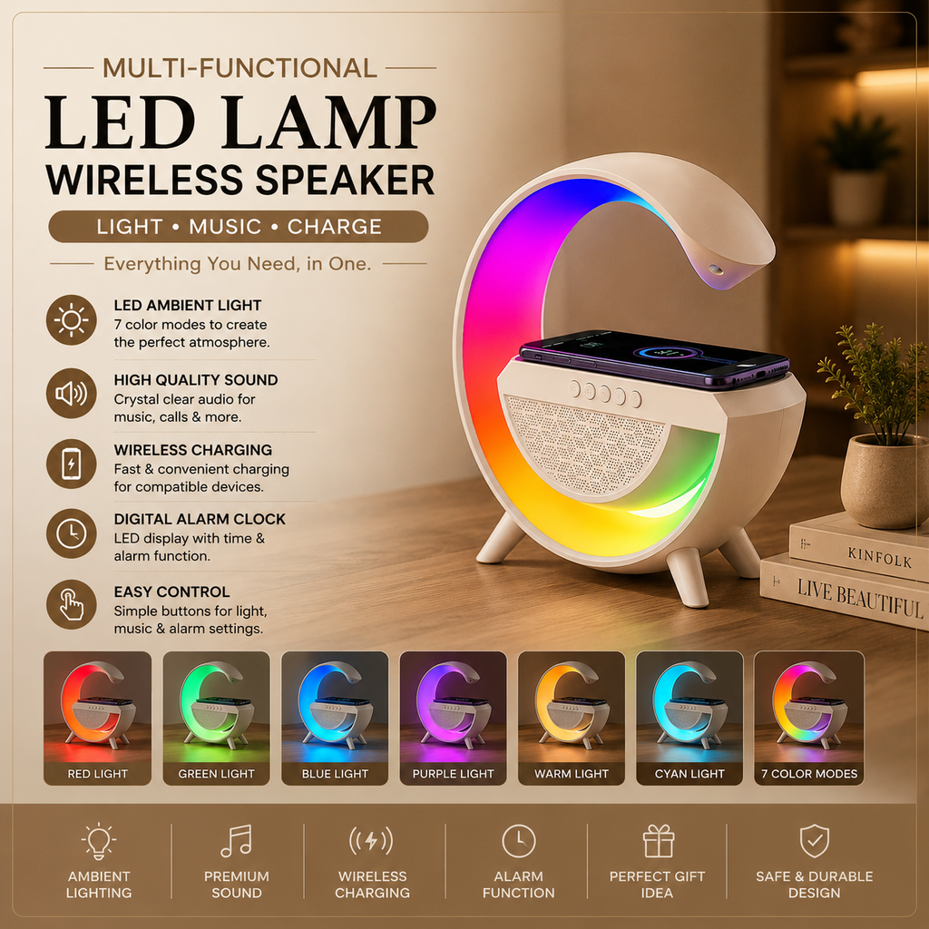 RGB C-Shaped LED Alarm Clock